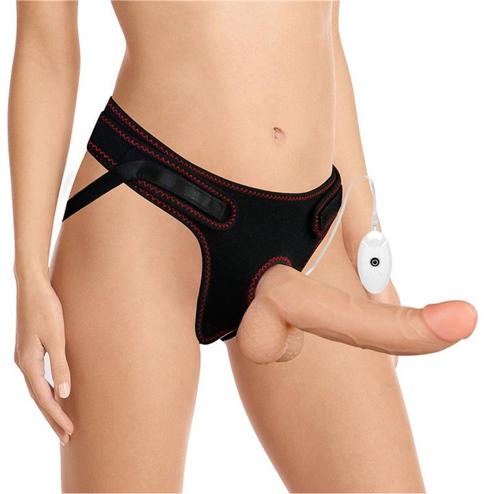 Strap-on with Vibrating Dildo and Remote Control 8.5 - LO-LV715118 - Teknashop Ltd
