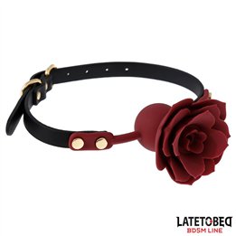 Breathable Silicone Ball Gag with Rose Adjustable 47-56 cm - 8436615000982