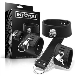 Collar with Handcuffs Set Vegan Leather - BS-656 - Teknashop Ltd