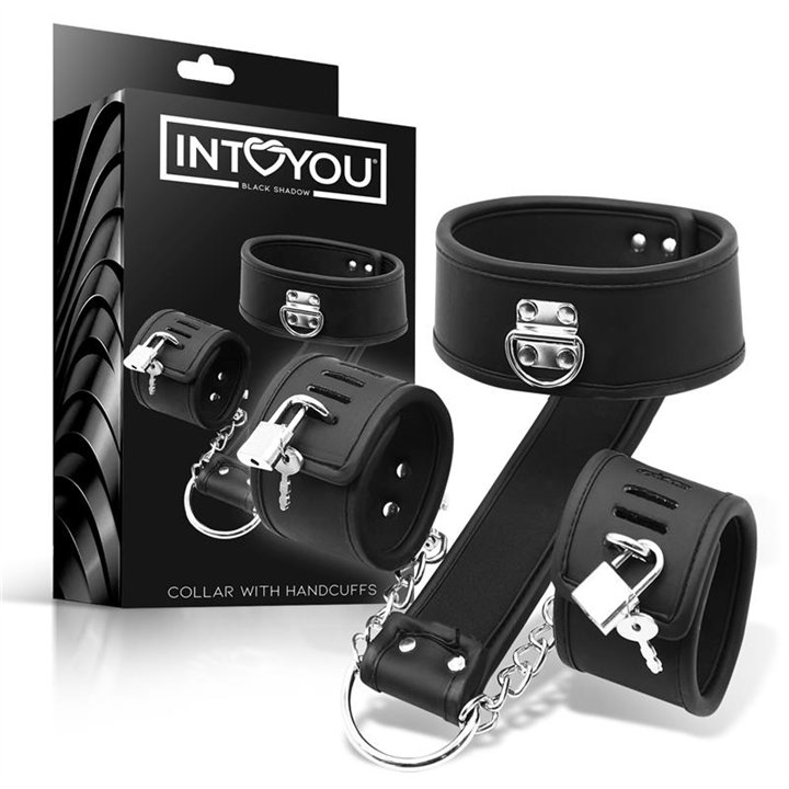 Collar with Handcuffs Set Vegan Leather - BS-656 - Teknashop Ltd