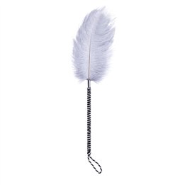 Feather Tickler with Wrapped 46 cm Black/White - 843658379381