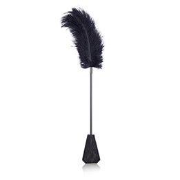 Feather Tickler and Paddle with Lace 2 in 1 56 cm Black - 843658379368