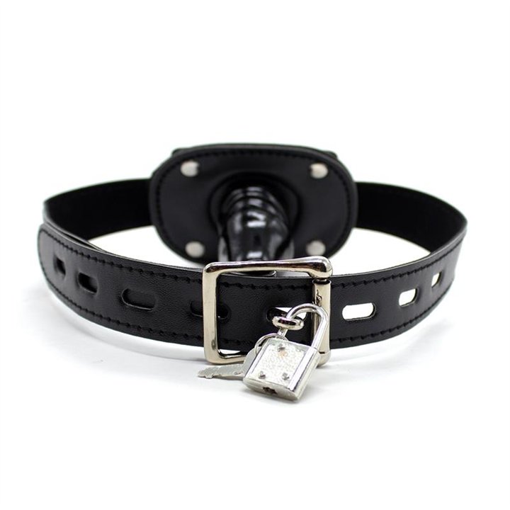 Locking Short 5 cm Penis Gag Ball Black - 843658379360 - Teknashop Ltd