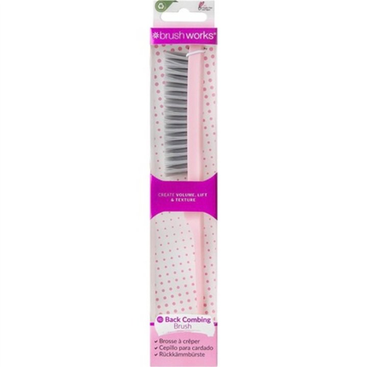 Brushworks, Brushworks, Back Comb Brush, Hair Brush, Pink, Volumising & Sleek Finish