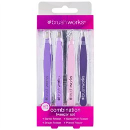 Set, Brushworks, Combination, Mixed, Eyebrow Tweezer, Multi-Color, 4 pcs, 4 pcs