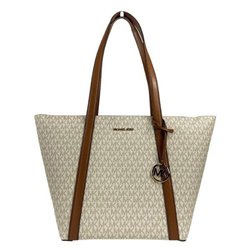 Michael Kors Large Pratt Vanilla Shoulder Zip Tote Bag