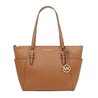 MICHAEL KORS CHARLOTTE SIGNATURE LEATHER LARGE TOP ZIP TOTE HAND