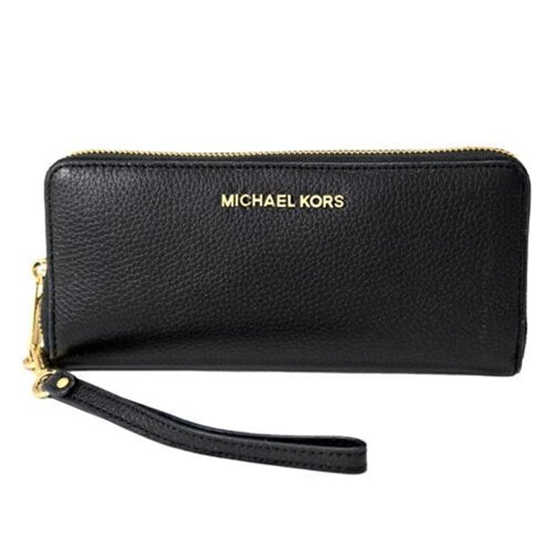 MICHAEL KORS JET SET LARGE BLACK GOLD PVC CONTINENTAL