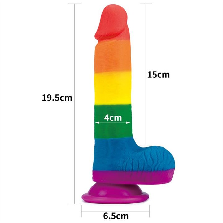 Dildo Prider 7.5 Liquid Silicone LGBT - LO-LV410026 - Teknashop Ltd
