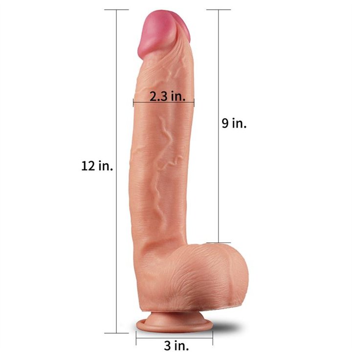 Dildo Nature 12 Dual Layer Flesh - LO-LV411012 - Teknashop Ltd