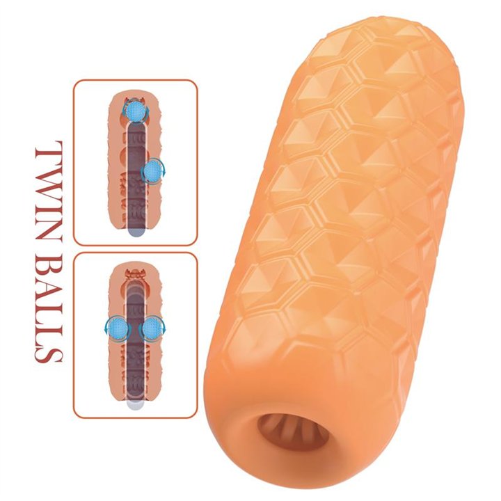 Male Masturbator HoneyComb with 2 Internal Balls - BM-009230NQ - Teknashop Ltd