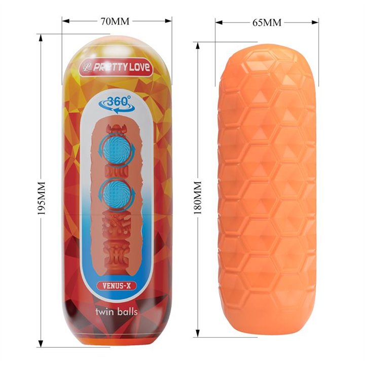 Male Masturbator HoneyComb with 2 Internal Balls - BM-009230NQ - Teknashop Ltd