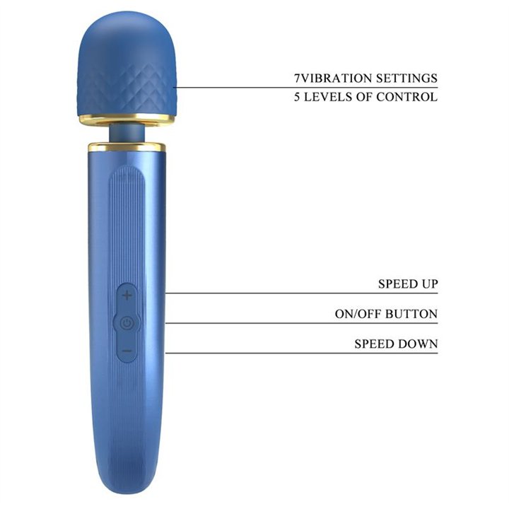 Vibrating Wand USB Silicone Blue - BI-014848-1 - Teknashop Ltd