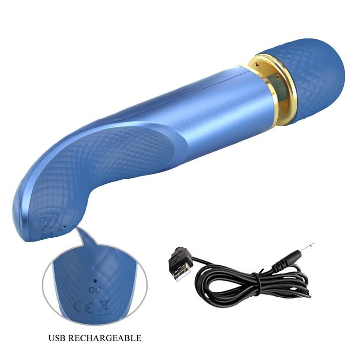 Vibrating Wand USB Silicone Blue - BI-014848-1 - Teknashop Ltd