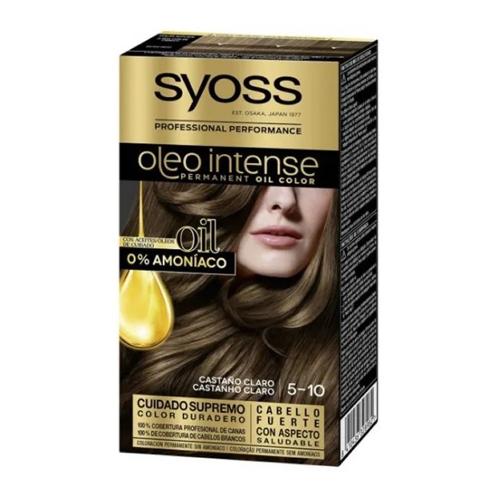 Syoss Oleo Intense Permanent Hair Color 5-10 Light Brown - unisex - Teknashop Ltd