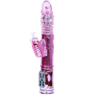 BAILE - RECHARGEABLE VIBRATOR WITH ROTATION AND THROBBING BUTTERF STIMULATOR - D-211795 - Teknashop Ltd
