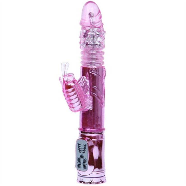 BAILE - RECHARGEABLE VIBRATOR WITH ROTATION AND THROBBING BUTTERF STIMULATOR - D-211795 - Teknashop Ltd
