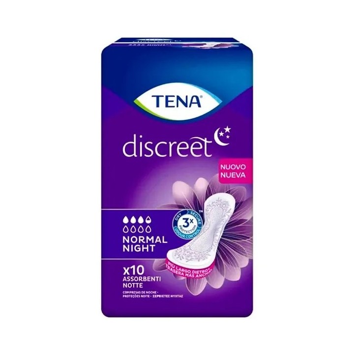 Tena Discreet Normal Night 10U  - unisex - Teknashop Ltd